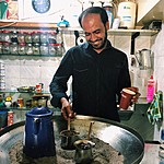Making Arabic coffee on hot sand | Photo taken by Jennifer K