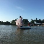 The awesome sailboat we took to find the flamingos! | Photo taken by Kendal J