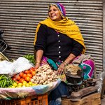 Vegetable Vendor, Old Delhi market | Photo taken by Jean M