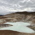 Turquoise geothermal hot spring at the lava fields at Myvatn.  | Photo taken by Whitney S