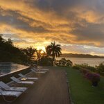 Sunset by the pool at Hotel Nimmbú | Photo taken by Anita L