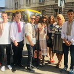 First day of school for Ukrainian teens in their traditional shirts | Photo taken by Barbara D