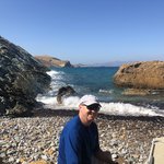 This morning, we slept in a bit and after a leisurely breakfast we explored the beach around our B&B, it was rocky and the waters were rough but the view was gorgeous. We decided to hop in our car and drive to the beaches on the west side of the island. | Photo taken by Kris M