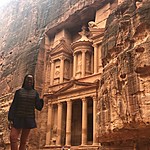 At the Treasury - Petra, Jordan | Photo taken by Tamara B