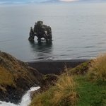 Hvitserkur - troll caught by the sunshine while attempting to destroy the Chistian monastery at Pingeyrar | Photo taken by Judith M