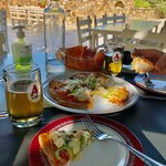 Delicious 'Naxian' Pizza; Johnny's Taverna, Sangri | Photo taken by Tom B