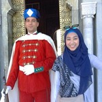 With the Guard of Muhammad V Mausoleum in Rabat | Photo taken by Alif Nadya Inniar R