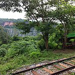 There it is, through those trees. | Photo taken by Rodney S