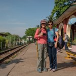 At the Railway Stationn for our circular train journey. | Photo taken by Tack S