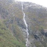 Our first Norwegian waterfall | Photo taken by Mary K