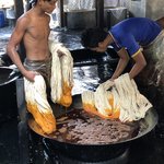 Dyeing cotton & silks | Photo taken by Gregory R
