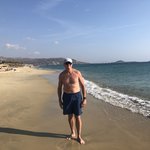 Today, we took in the beaches just south of us, starting with Agio Anna. We enjoyed a cocktail on rented beach chairs and then decided to venture further south to less populated beaches. | Photo taken by Kris M