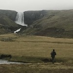 Edwin walking to waterfall to shoot | Photo taken by Adriana d