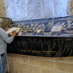 We walked outside the Old City at the Zion Gate, going to David's Tomb. Ancient tradition identifies this location as the final resting place of King David, founder of Jerusalem and the first of Israel’s kings. Men and women view the tomb from separate entrances. | Photo taken by Rich W