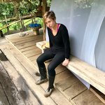 Sophie tired off "roughing it" at our Amazonian resort | Photo taken by Sophie E