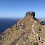 We changed hotels last night and stayed in Firostefani for our last night. Since we missed the Skaros rock on our caldera hike, we decided to head to Imerovigili and hike more of the trail. | Photo taken by Kris M