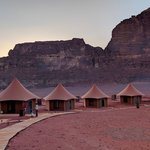 At the Memoriet Aicha Camp in Wadi Rum, we stayed in tent-like, modular structures, out in the desert among the tall rocks. | Photo taken by Rich W