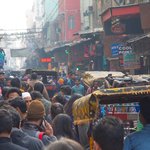 You think it is a bit crowded? It was like this throughout the ancient city of Delhi. | Photo taken by Jean M