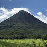 Arenal volcano, we can see the double peaks  | Photo taken by Diane B