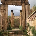 Looking up to the Temple of Artemis, Jerash | Photo taken by Linley V
