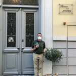 Tom Outside Our Hotel in Athens (Home and Poetry) | Photo taken by Tom B
