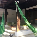 Hotel Majagua in Rosario Islands - our gorgeous outdoor extension from our room | Photo taken by Susie M