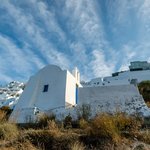 Skaros Rock monastery touching the clouds at Imerovigli | Photo taken by David B