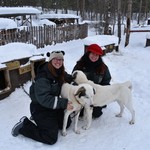 meeting the dogs before dog sledding | Photo taken by Cyndi P
