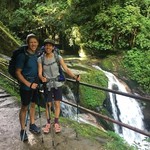 I expected lots of mountains, but was happily surprised to encounter so many waterfalls during our trek! | Photo taken by Morgan U