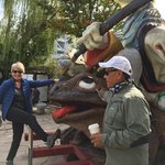 Re-enacting the time Gwen sent a toad flying on Nagiso to Nojiri trail | Photo taken by Louise I