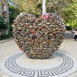 Young couples come here on their wedding day and place a lock on the heart to secure their love for each other | Photo taken by Barbara D