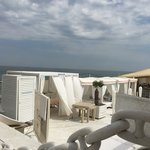 Black Sea beach, massage tables | Photo taken by Barbara D
