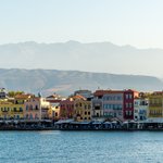 Evening light on Chania and the mountains of Crete | Photo taken by David B