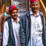 Two friends, One Hindu, one Muslim,Jaisalmer | Photo taken by Jean M