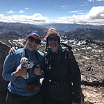 Caro and Kristin at the summit of Lares | Photo taken by Kristin M