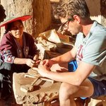 Lesson in throwing a pot | Photo taken by Gretchen M