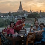 Sunset drinks at roof top bar in Yangon | Photo taken by Tack S