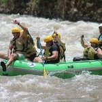 Kathy at the back of the raft having a blast | Photo taken by Kathy H