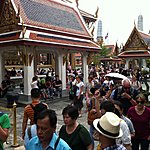 Bangkok. Main palace temple. Quite a crush. | Photo taken by Rodney S