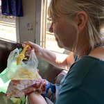 Eating on the train | Photo taken by Bonnie S