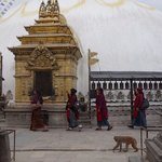 Swayambu prayer wheels | Photo taken by Dorine H