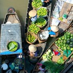 Bountiful produce at a traditional floating market