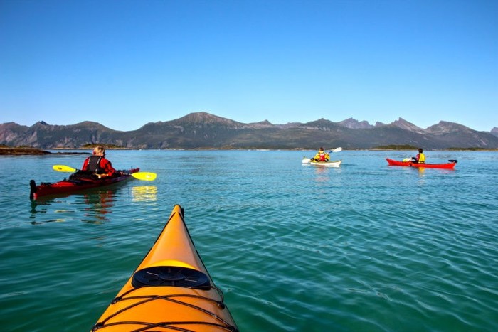 Midnight Sun Kayak Tour in Bergsfjorden