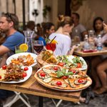 Enjoying a meal with friends