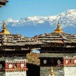 Snow-capped mountains in Bhutan