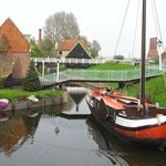 Sailboats in the harbor of a Dutch fishing village
