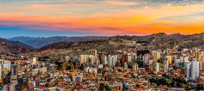 Sunset over La Paz