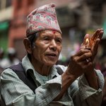 A local prays to the Gods, Kathmandu