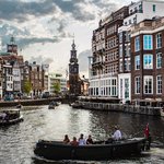 A picturesque canal in Amsterdam