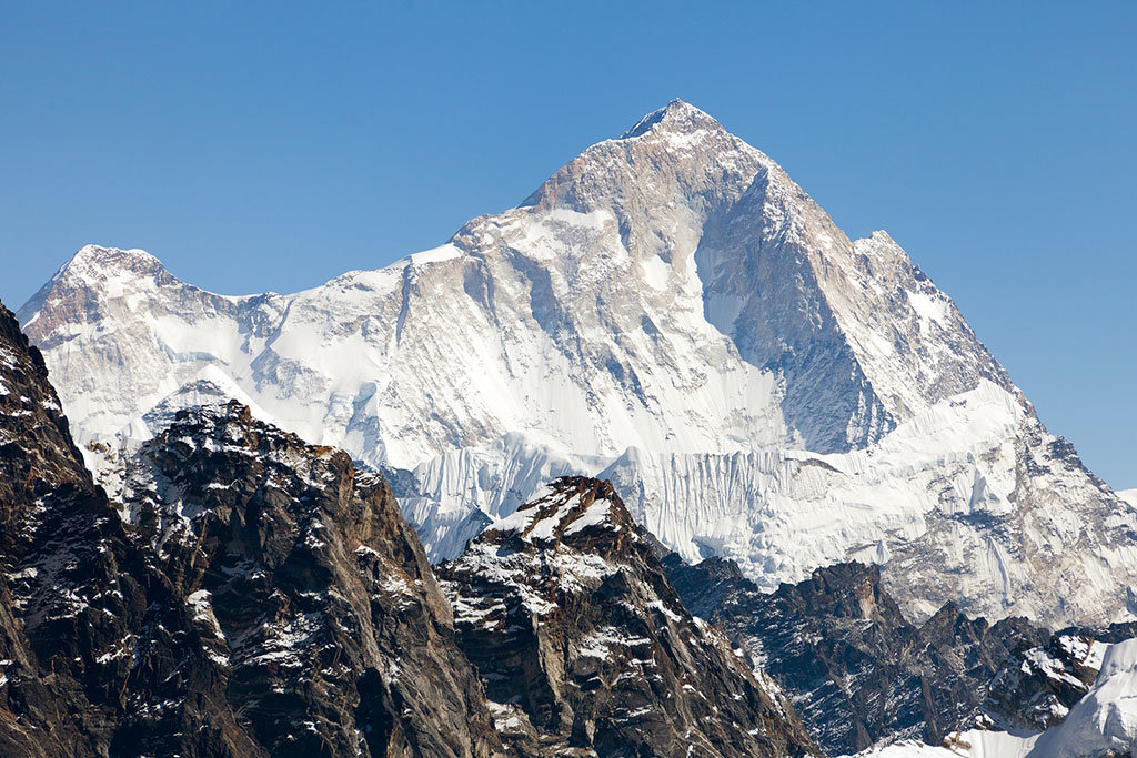 Mt. Everest as seen from Renjo La